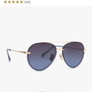 Diff Eyewear Blue and Gold Aviator Sunglasses